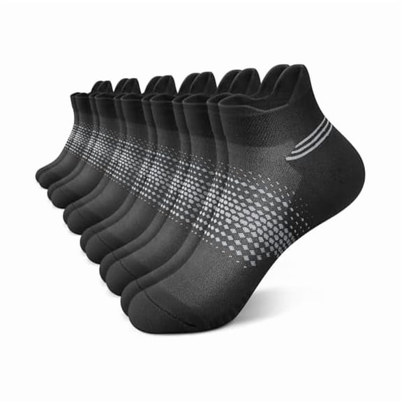 Eryueer Ankle Compression Socks for Women 6 Pairs, Running Socks with Heel Tab, Cushioned Low Cut Athletic Socks