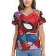 thumbnail image 1 of Spider-Man T-Shirt à Manches Courtes Col en V pour Femmes, 1 of 7