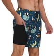 thumbnail image 2 of Naloa Space Sleeping Panda Print Men Swim Trunks with Compression Liner ,Board Shorts,Men's Swim Shorts with Drawstring and Elastic Waistband-X-Large, 2 of 6