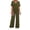 Army Green, variant on 2 Piece Sets for Women Summer V Neck Short Sleeve Lounge Set Wide Leg Pants Matching Set Airport Travel Outfits