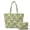 Boho Floral Green, variant on Black Leopard Cheetah 2Pcs Quilted Tote Bag Set for Women, Lightweight Puffer Shoulder Bag with Zippered Pouch for College Work Travel Casual