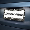 thumbnail image 4 of 1PC Bat Spider Web License Plate Frame Gothic Goth License Plate Holder Aluminum Auto Parts Colorful License Plate Decoration with Screws Size 12" x 6" for Men Women, 4 of 7