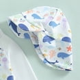 thumbnail image 5 of NIEWTR Infant Baby Boys Swimsuit One Piece Long Sleeve Rash Guard Zipper Bathing Suit Swimwear with Sun Cap Beachwear(A01-White,6-12 Months), 5 of 7