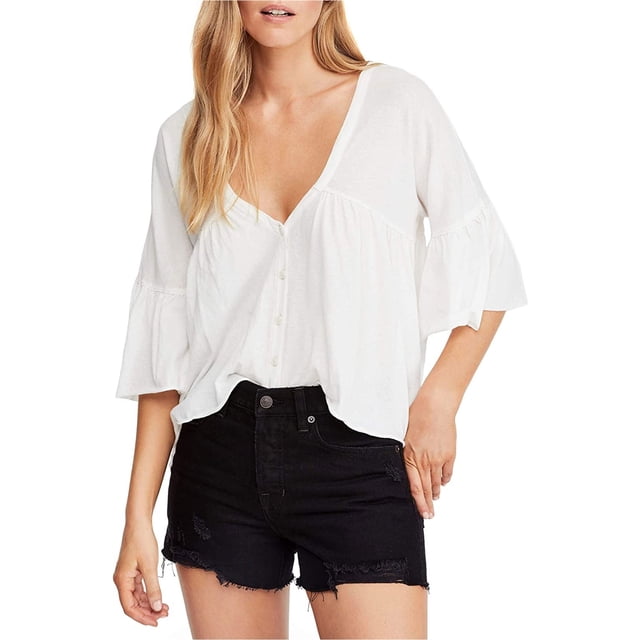 Blusa Campesina Free People Mujer Blanca Pequeña