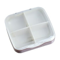 YIMWNYI Portable Medication Storage Box, 4 Compartment Pill Organizer, Moistureproof & Waterproof, Travel Friendly, Compact ABS Container for Tablets & Pills