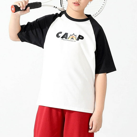Delliss Boys Athletic Shirts Activewear Dry Fit T-shirts for Kids Athletic Short Sleeve Tees 5-13Years