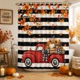 thumbnail image 2 of Shower Curtains for Bathroom-36"x72",Thanksgiving Pumpkins Red Truck Waterproof Bath Curtain Grommet Shower Curtain Set with Hooks, 2 of 9