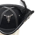 thumbnail image 5 of Slccxzc Felt Tricorn Pirate Hat Skull Decor Adult Headwear, 5 of 7