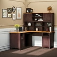 thumbnail image 6 of HOMCOM L Shaped Computer Desk with Hutch, 59" Corner Desk, Space Saving Home Office Desk with Storage Shelves, Drawer and Cabinet, Coffee Brown, 6 of 9