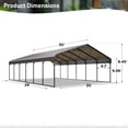 thumbnail image 3 of SUMMIT LIVING 20 x 30 ft Outdoor Metal Carport with Galvanized Steel Roof, Heavy-Duty Steel Garage Car Storage Shelter, Gray, 3 of 10