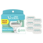 Venus Deluxe Smooth Sensitive Women's Razor Blade Refills, 6 Count