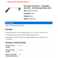 thumbnail image 2 of Rear Brake Pad Sensor - Compatible with 2001 - 2005 Mercedes-Benz C320 2002 2003 2004, 2 of 2