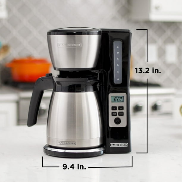 BLACK+DECKER Black 12 Cup Drip Coffee Maker, Black/Silver