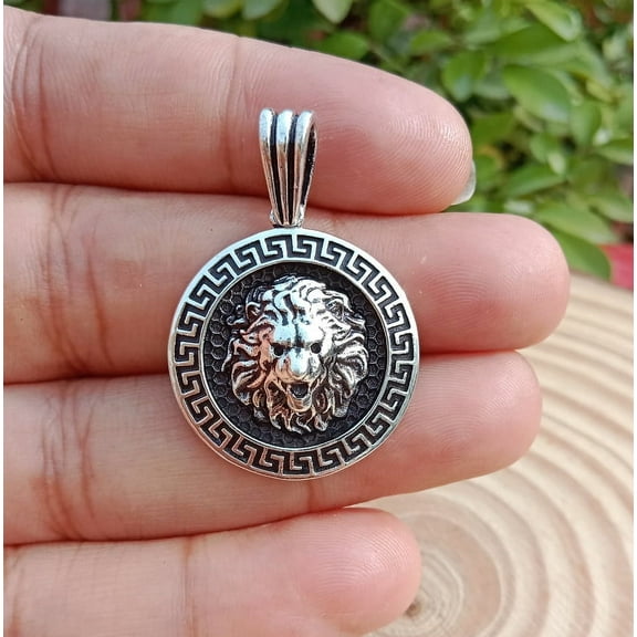 3D Lion Soldier Pendant Solid 925 Sterling Silver Greek Style Jewelry Viking Bikers Mens Gift Enagagment Fine Jewelry