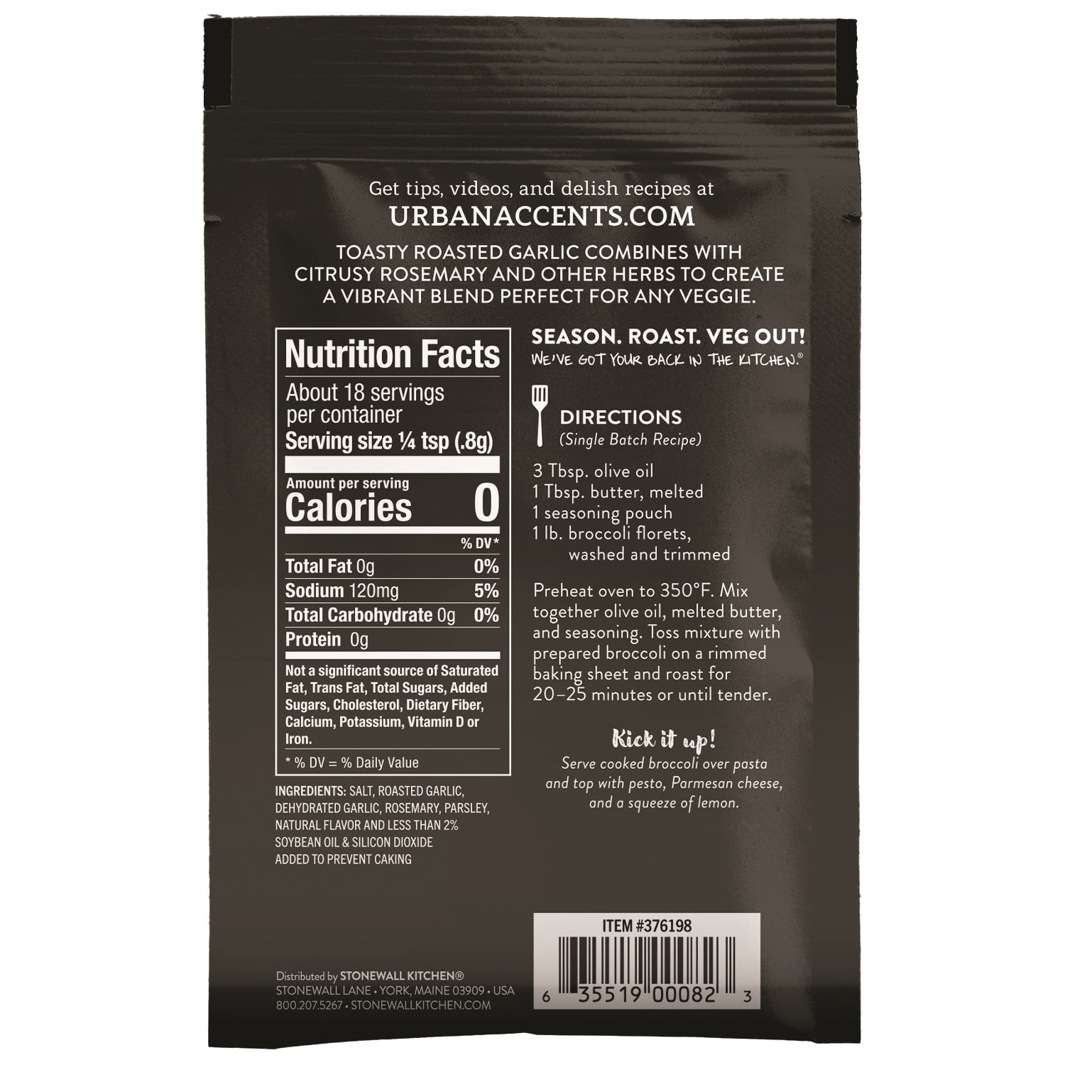 (12 pack) Urban Accents Roasted Garlic & Rosemary Veggie Roaster Seasoning Blend, 0.5 oz. Pouch