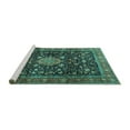 thumbnail image 2 of Ahgly Company Machine Washable Indoor Rectangle Medallion Turquoise Blue Traditional Area Rugs, 2' x 4', 2 of 4