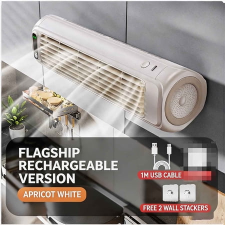 Pnmtdaia Cream White Mini Portable Wall Mount Fan Drill-Free Quiet Air Circulator with Digital Display Adjustable Airflow Personal Cooling Fan for Bedroom Office Dormitory Camping