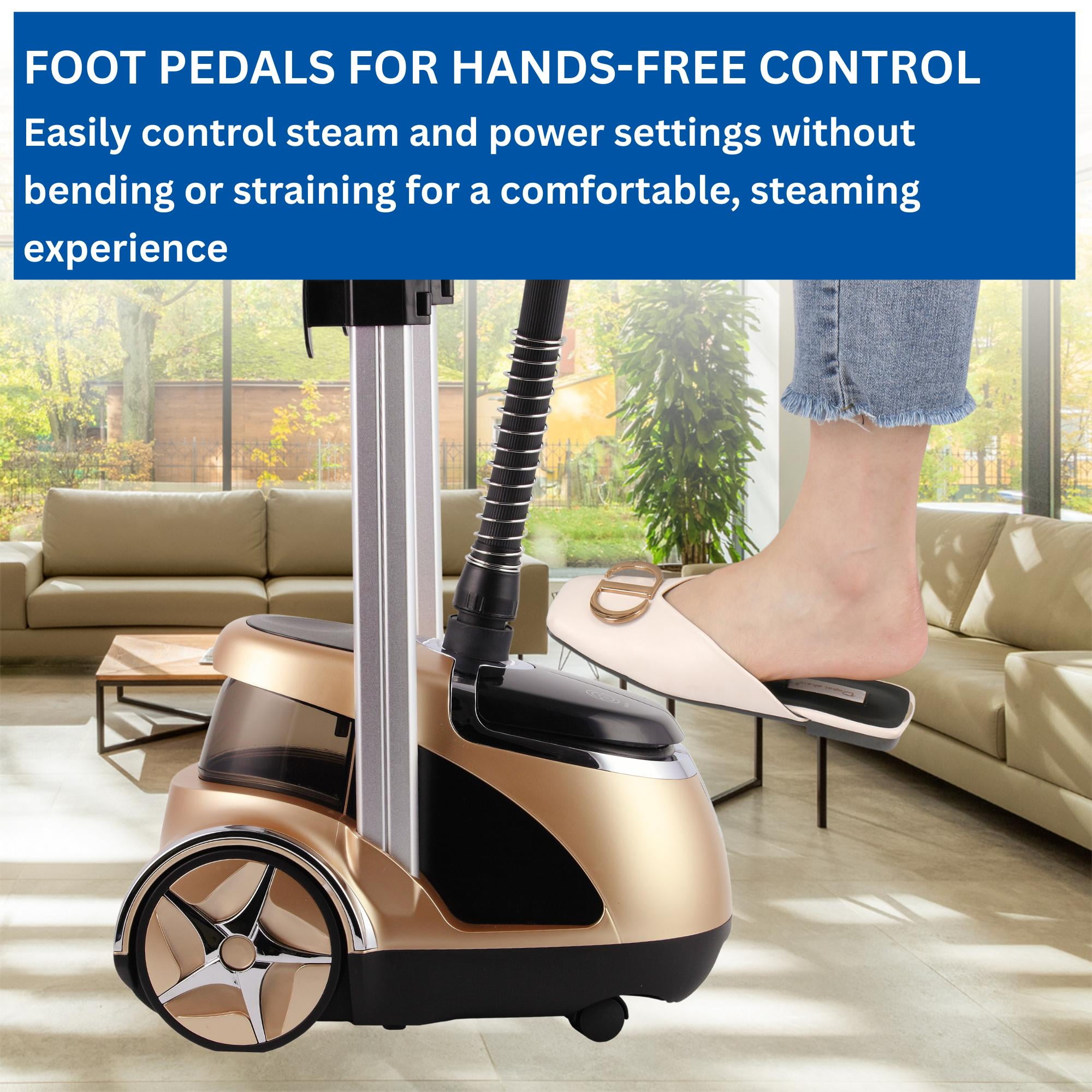 SALAV Pro Series Garment Steamer with Dual Bars & Foot Pedal Controls