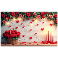 thumbnail image 2 of LUUFILx Romantic Rose Heart Wall Backdrop Banner for Valentine's Day Anniversary Wedding Party Decorations Background Photography Props, 2 of 7