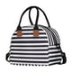 thumbnail image 1 of Bolsa térmica aislante, resistente al agua, duradera, reutilizable, ajustable, para mujer y hombre rayas blancas negras, 1 of 6