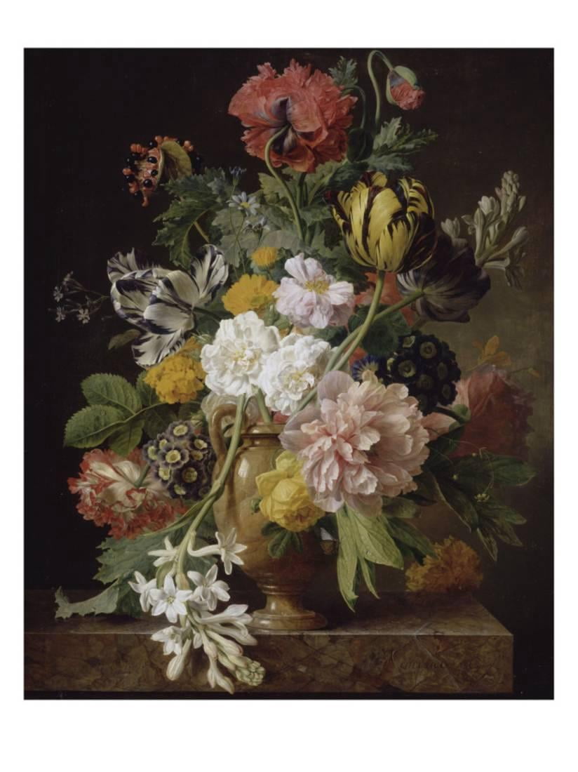 Vase De Fleurs Avec Une Tubéreuse Cassée Print Wall Art By Jan Frans Van Dael