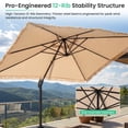 thumbnail image 4 of FOROUTIA 10x10ft Thatched Cantilever Patio Umbrella, 360° Rotation Offset Umbrella with 4-Level Tilt, Double Top UV50+ Waterproof Outdoor Hanging Umbrella for Pool, Backyard, Garden,, 4 of 7