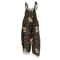 thumbnail image 2 of Womens Halloween Pumpkin Print Sleeveless Jumpsuit Casual Wide Leg Fashion Fall Romper Cute Halloween Costume Coffee XL, 2 of 5