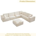 thumbnail image 6 of Eclife 7-Seat Modular Corduroy Sectional Sofa, Upholstered Accent Seating with Ergonomic Support, No Assembly, Beige, 6 of 11