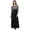 Black, variant on Bimba Women's Rayon Tie Waist Long Sleeve Casual Maxi Dress