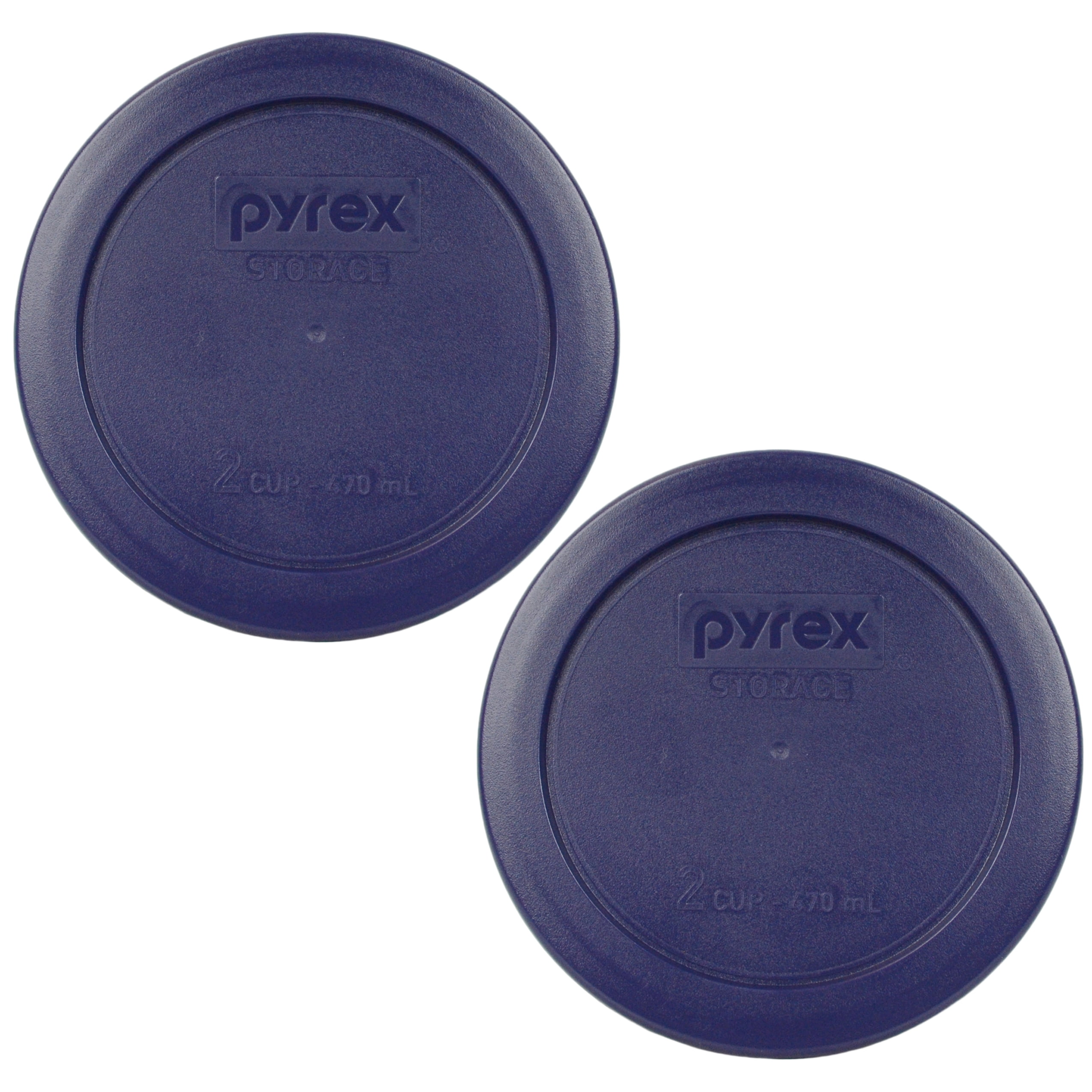Pyrex Replacement Lid 7200-PC Blue Round Plastic Cover (2-Pack) for