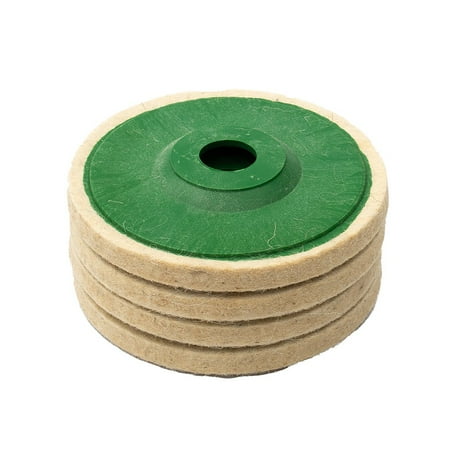 

GLFILL 4Pcs 125mm 5Inch Wool Buffing Grinder Wheel Felt Polishing Disc Pad Set Tool