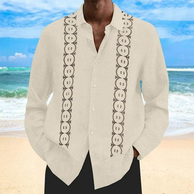toraway Fall Clothes Men Shirts Set Spring and Summer Lapel Button Printing Men's Shirt Men XXL