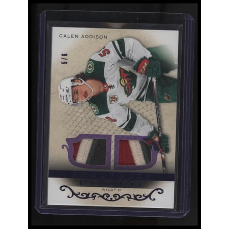 2021-22 Upper Deck Artifacts Calen Addison #178 Horizontal Material Purple #/6 Hockey Card