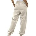 thumbnail image 2 of Cozy Sweatpants for Women Solid Colour Workout Sweatpants with Pockets Wide Leg Cargo Trousers Baggy Jogging Joggers High Waisted Tracksuit Bottoms Casual Lounge Active Pants, 2 of 6