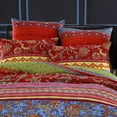 thumbnail image 4 of NAYOROOM Bohemian Boho Duvet Cover Set Twin Size,2 Pieces Retro Bohemian Mandala Striped Comforter Cover Sets, Colorful Red Blue, 4 of 11