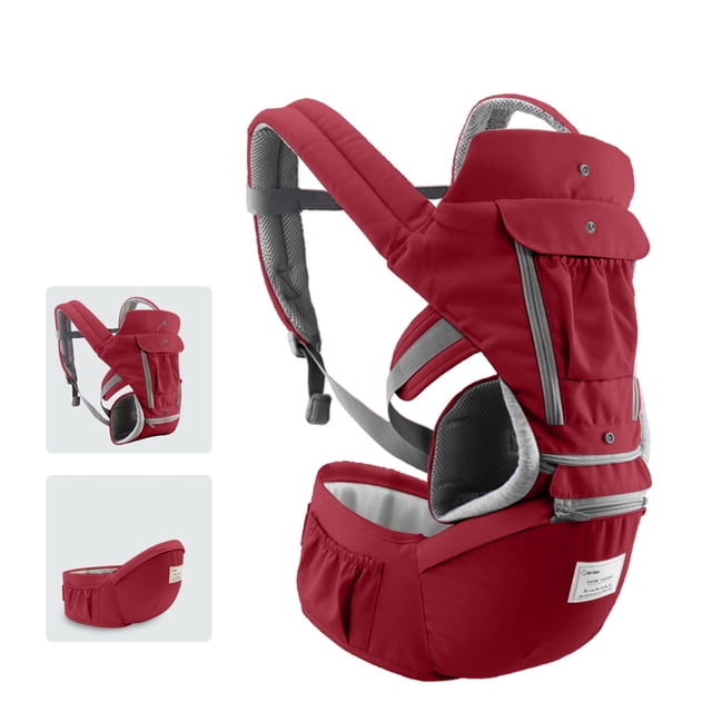 Asiento de cadera Portabebés con asiento para la cadera Diseño transpirable y desmontable Correa ajustable Bolsillos laterales Multifuncional Ergonómico Portabebés de seguridad Cintura Taburete para 0 TOMSHOO Asiento de cadera