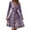 Purple, variant on Xyxonk Women's Casual Dresses Formal Long Sleeve Teacher Dress Fall Tie Waist A-Line Dress Office V-Neck Floral Print Dresses Gray 2XL