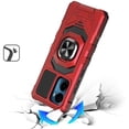 thumbnail image 2 of For AT&T Propel 2 5G U655AA Robotic Ring Kickstand Phone Case + Tempered Glass - Red, 2 of 5