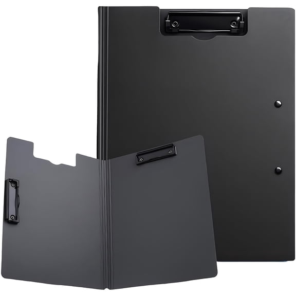 Double Clip Office Folder A4 Foldable Clipboard with Horizontal and Vertical Double Metal Clips Binder Clipboard with Pen Holder use for Home, School, College, Job Interview(1 pcs)