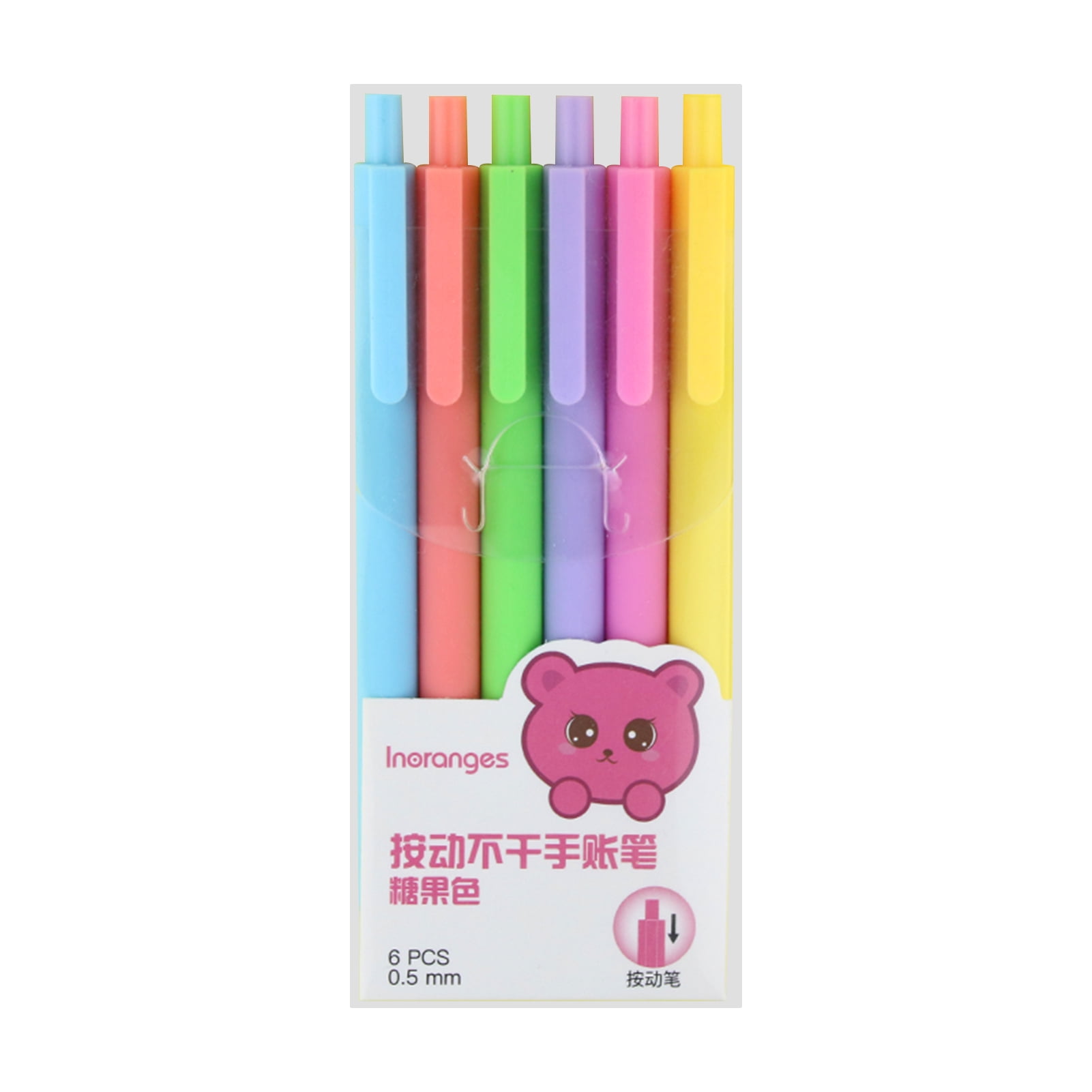 6 Color Ink Pens Set Retractable Drawing Pens 0.5mm Fine Fiber Pen Fast