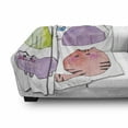 thumbnail image 3 of Kitten Soft Flannel Fleece Throw Blanket, Hand Drawn Colorful Cartoon Style Print Domestic Cats Pets Paws in Watercolors, Cozy Plush for Indoor and Outdoor Use, 50" x 70", Multicolor, by Ambesonne, 3 of 6