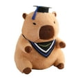 thumbnail image 4 of Rushawy Graduation Capybara Plush Toy with Bachelor Cap, Home Decoration, Capybara Plush 40cm blue collar, 4 of 9