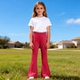 thumbnail image 3 of BFHHYA Girls Stretch Bell Bottoms Flare Pants Ruffle Bootcut Leggings Casual Cotton High Waist Pants for Girls Size 4-16 Years, 3 of 8