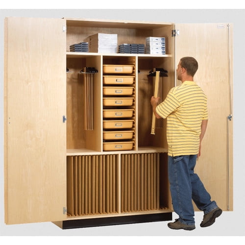 Diversified Woodcrafts Drafting Supply 8 Compartment Classroom Cabinet with Doors