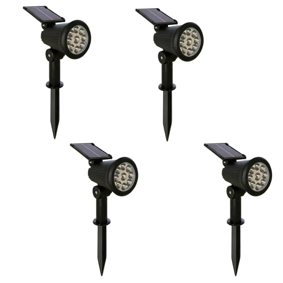 Nordwen 4-Pack Solar Lights Outdoor Waterproof, 4 LED RGB Solar Spotlights for Yard Garden Driveway, Outdoor Lights Solar Powered with Remote Control, Adjustable Landscape Lighting