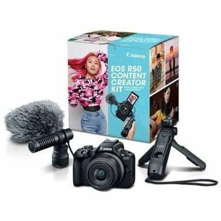 Canon 5811C059 24.2 MP Mirrorless Vlogging Camera with RF-S18-45mm Lens, Black