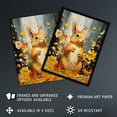 thumbnail image 3 of Autumn Again Red Squirrel In Amber Leaves Orange Heavy Oil Painting Unframed Wall Art Print Poster Home Decor Premium, 3 of 5