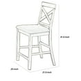 thumbnail image 5 of Wooden Counter Chair with X Shaped Backrest with Padded Seat,White and Gray, 5 of 5
