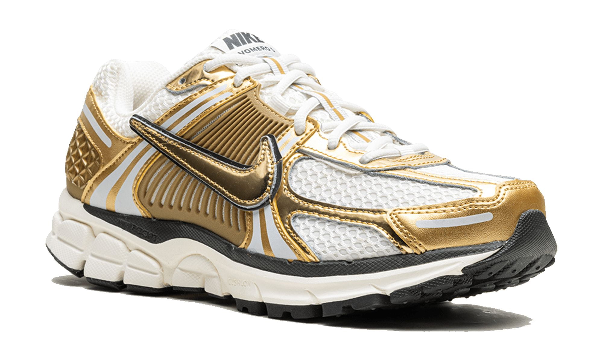 NIKE WOMENS Zoom Vomero 5 WMNS "Metallic Gold" HF7723 001 from Stadium Goods