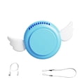 thumbnail image 2 of Ventilador de cuello para colgar al aire libre, mini enfriador de aire, silencioso portátil, ventilador de collar de enfriamiento de 3 velocidades, azul Vogacara HA005112-03, 2 of 6